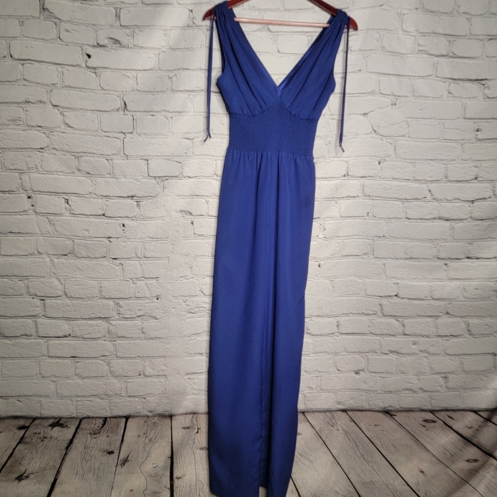 BEBE One Piece Sleeveless Jumpsuit. Royal Blue sz 4 like NEW